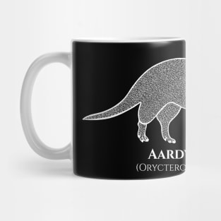 Aardvark with Common and Latin Names - black and white animal design Mug